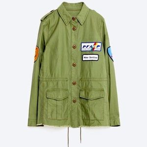 Zara Unique Utility Jacket with Retro Patches